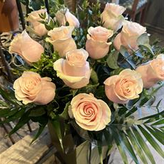 Dozen (12) Pastel Pink Rose Bouquet
