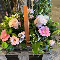 Pastel Sympathy Basket Arrangement