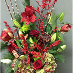 LILY FREE Christmas Hand Tied Bouquet