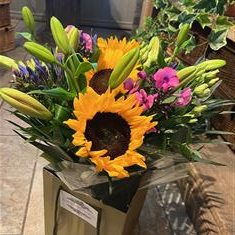 Summer Hand Tied Bouquet With Sunflowers